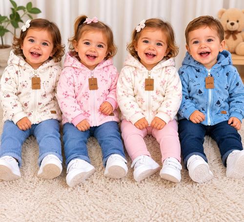 Campera Plush Estampada Gamise Exterior T.(1 al 4)(hasta los 2/3 Años) Art.21003