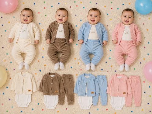 Conjunto 3 Piezas Plush "gamise Exterior" (saquito, Pantalon y Body) Art.12510