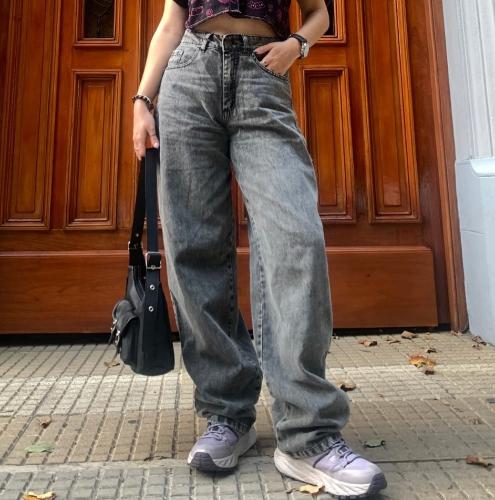 Jean Baggy Gris (tiro Alto)