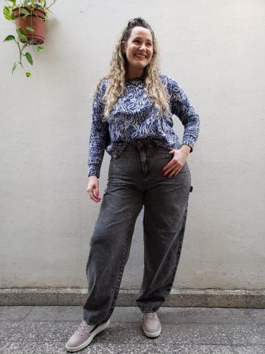 Jean Baggy Gris Plus Size - Miniatura 2