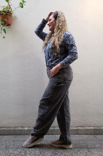 Jean Baggy Gris Plus Size - Miniatura 3