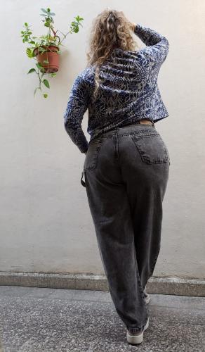 Jean Baggy Gris Plus Size - Miniatura 4