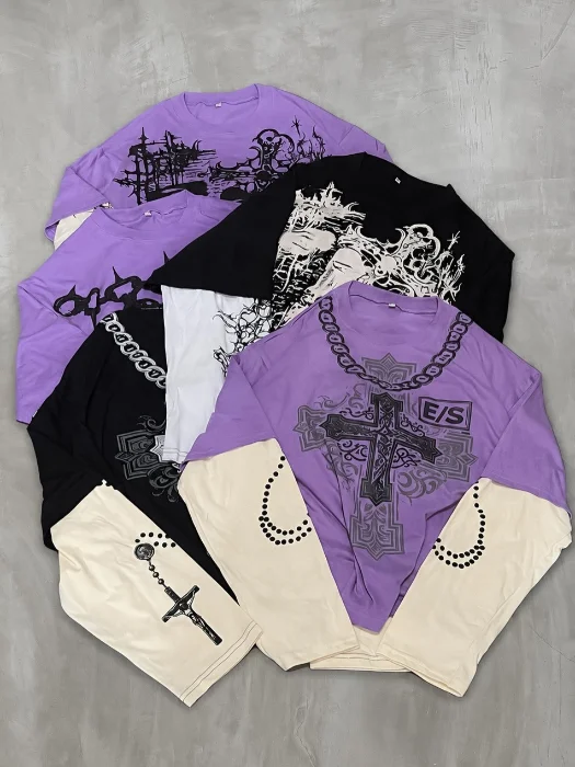 Camiseta Combinada Algodón Peinado