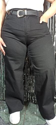 Jeans Wide Leg Elastizado Talle Especial Negro - Miniatura 3