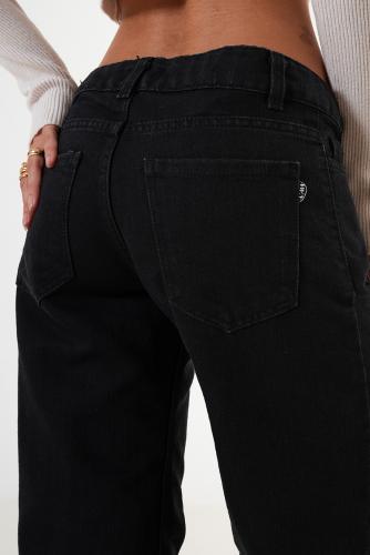 1290.27 Wide Leg Negro Tiro bajo Clásico - Miniatura 6