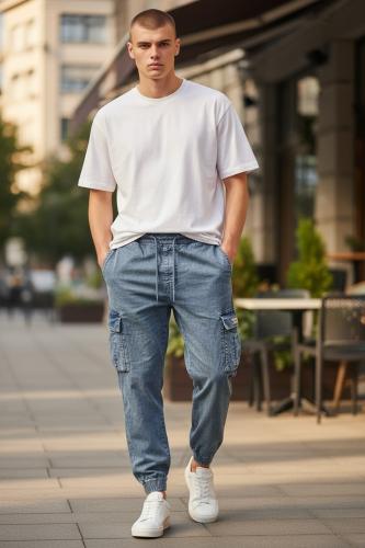 Pantalon de Gabardina con Desgaste Marca Irun - Miniatura 3