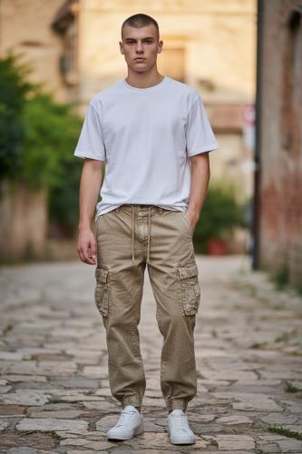 Pantalon de Gabardina con Desgaste Marca Irun - Miniatura 4
