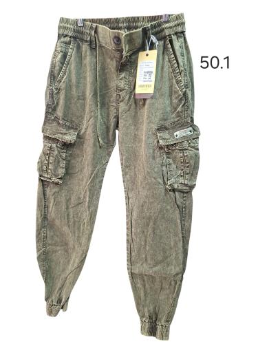 Pantalon de Gabardina con Desgaste Marca Irun - Miniatura 6