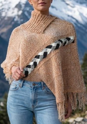 Poncho Trenzado Lana - Miniatura 5
