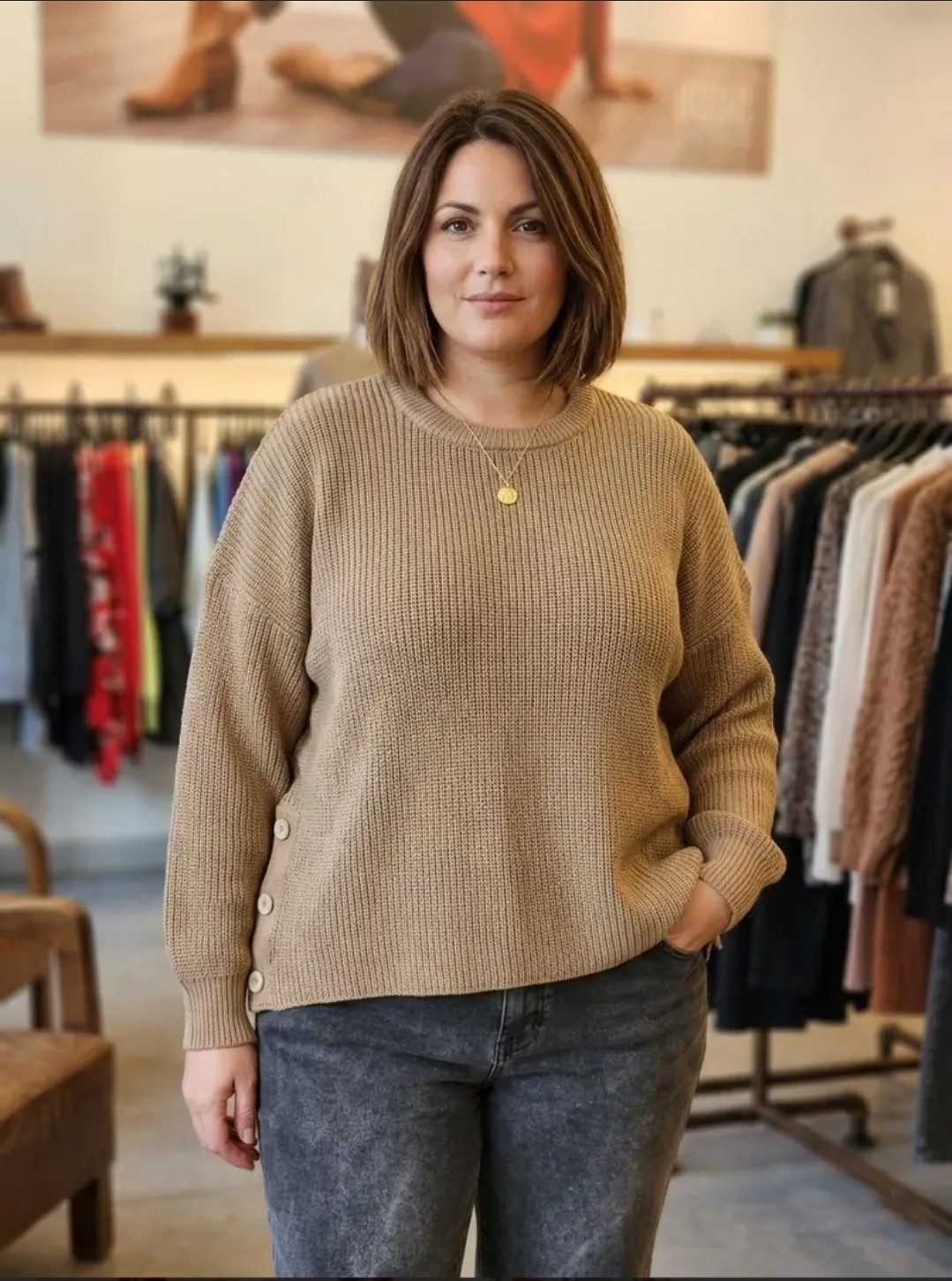 Sweater Mayra con 3 Botones - Imagen 1