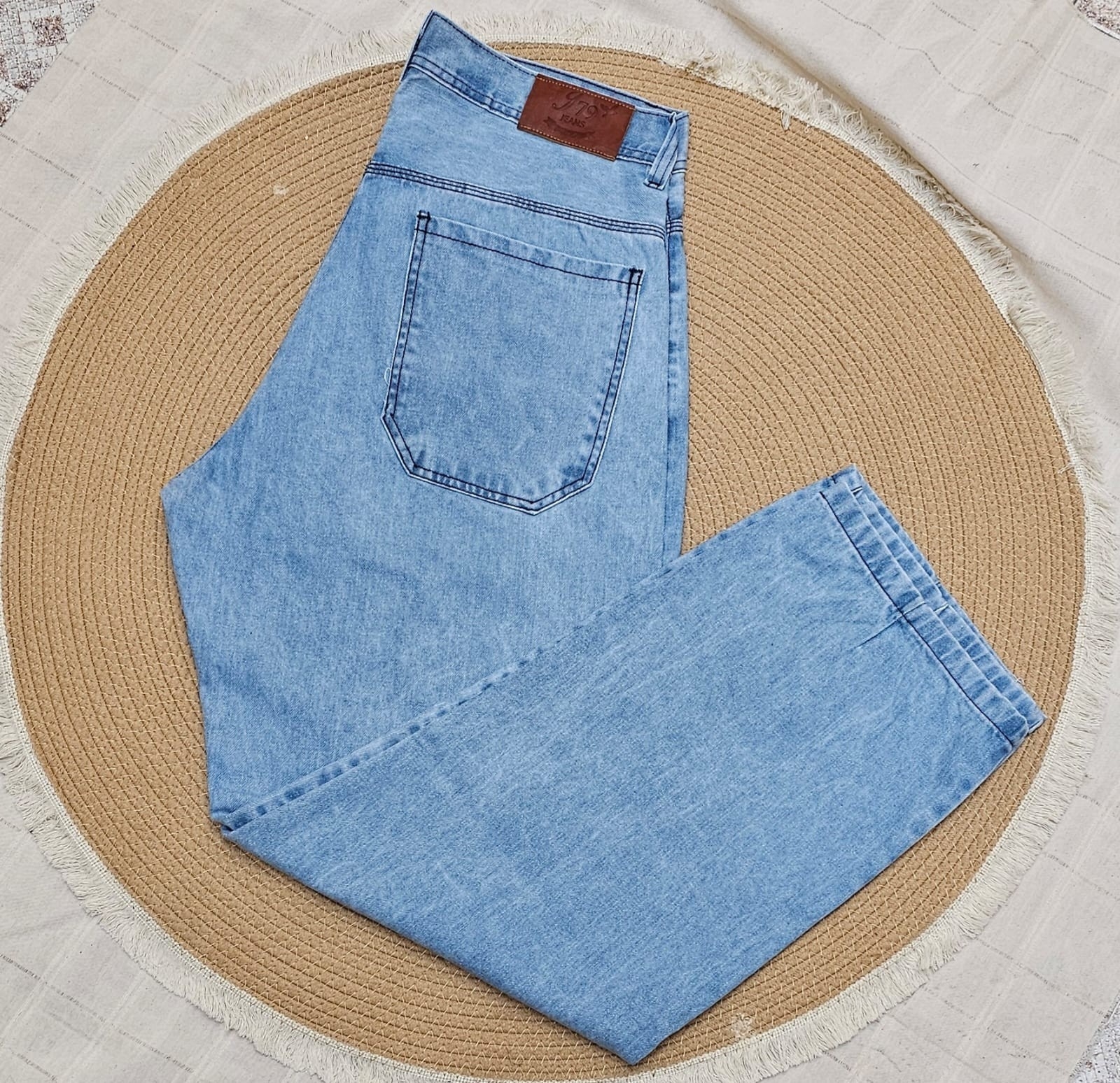 Pantalon Baggi de Hombre Celeste Liso - Imagen 2