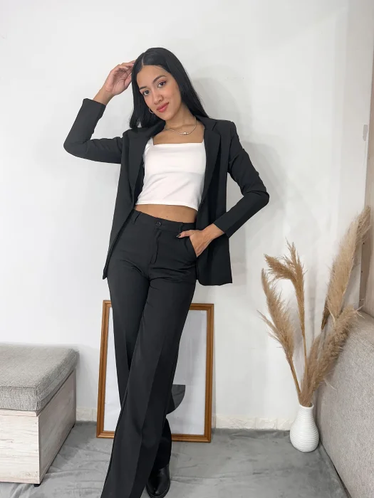 Conjuntos de Pantalón Wide y Bleizer con Forreria