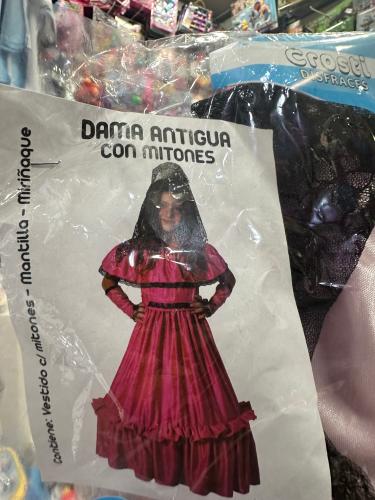 Disfras de Dama Antigua  Premium. con Guante o Aro  Voluminosos