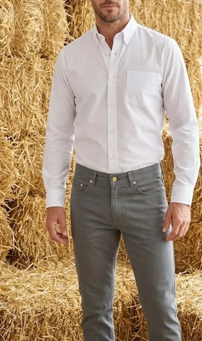 Pantalon Corte Jean Gabardina Elastizada Semi-chupin