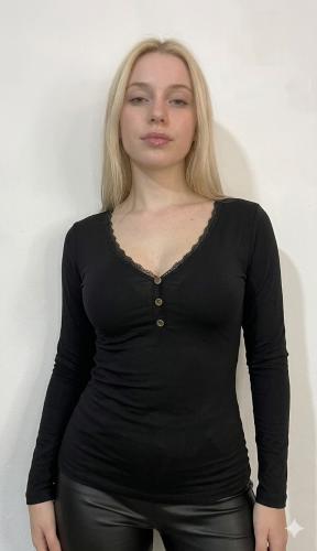 Camiseta Puntilla con Botones