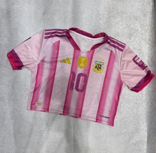 Camiseta Crop Argentina  con Strass