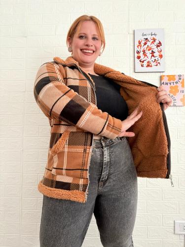 Campera Paño Cuadrille con Corderito Talles Grandes