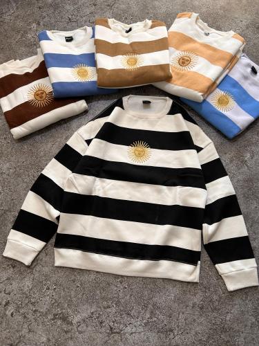Buzo Sol de Mayo Frizado Bordado Unisex - Miniatura 4