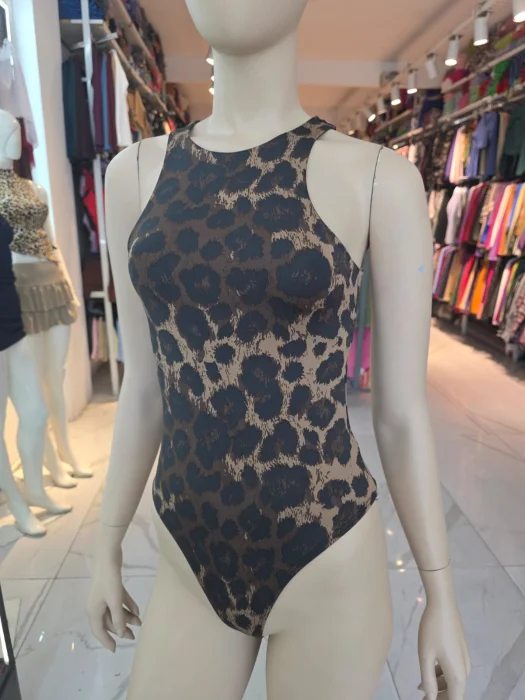 Body Escote Redondo/ Cuadrado Lycra Animal Print
