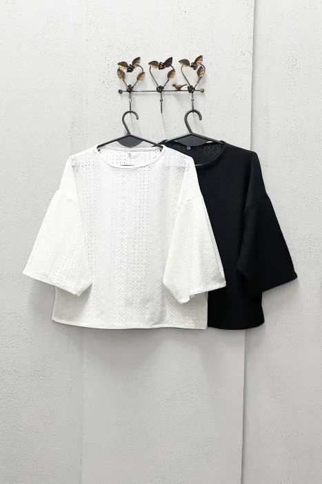Blusa Delfina Broderie con Lycra