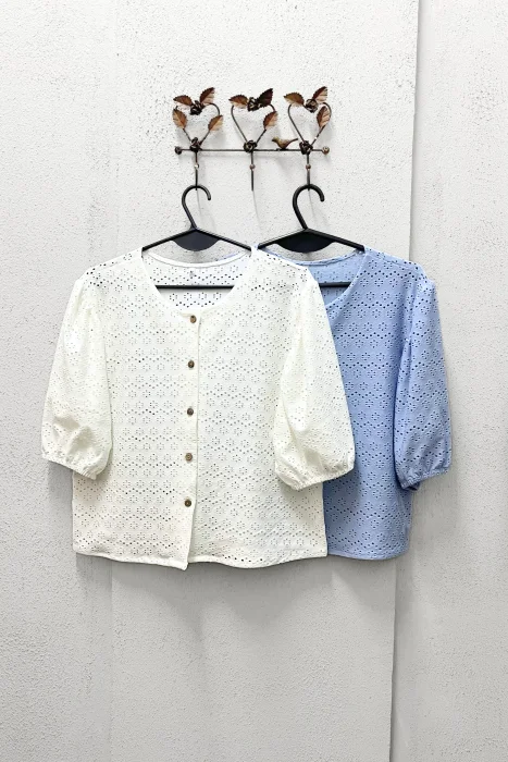 Camisa Eli Broderie Lycra