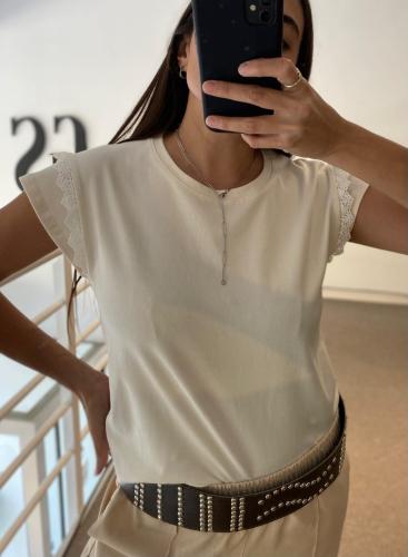 Remera Algodón con Brodery