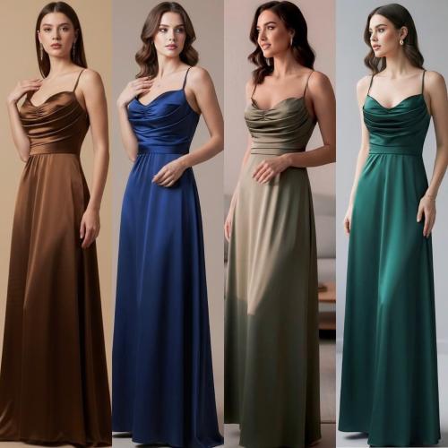 Vestido de Fiesta con Escote Trapeado
