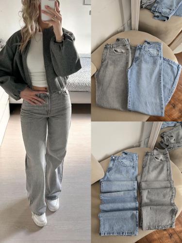 Wide Leg Celeste Gris
