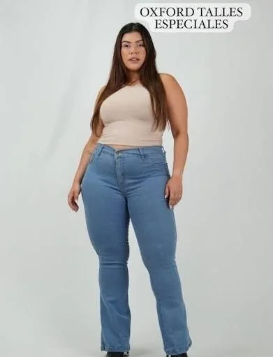 Jeans Oxford Talle Especial Celeste
