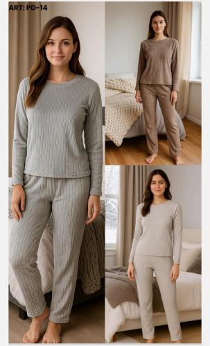 Pijama Dama Flannel Acanalado Térmico - Miniatura 2