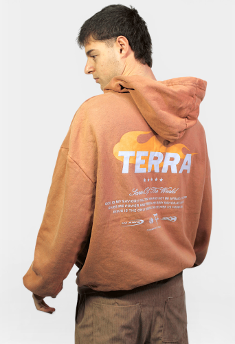 Art- 1078 Buzo Canguro Prelavado Terra