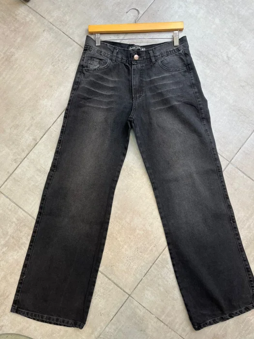 Jeans Wide Leg Gris