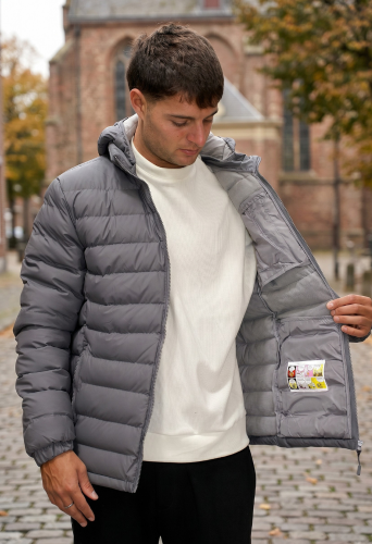 Art-5818 Campera Tipo Uniqlo Engomada con Piel