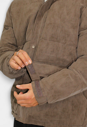 Art-5837 Campera Puffer Gamuzada con Piel - Miniatura 3