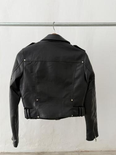 0108 Campera Yd Ecocuero Negro - Miniatura 2