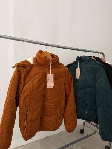0232 Campera Puffer Corderoy con Piel - Miniatura 2