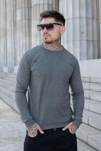 Suéter Darlon Rep Liso Gris Oscuro
