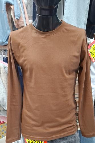 Remeras Manga Larga Algodón Peinado Marón