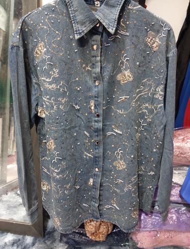 Camisas Jeans  con Canutillos Kb4107 - Miniatura 2