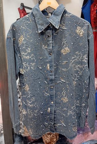 Camisas Jeans  con Canutillos Kb4107 - Miniatura 3