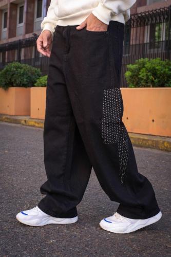 Misiones - Baggy Negro con Strass