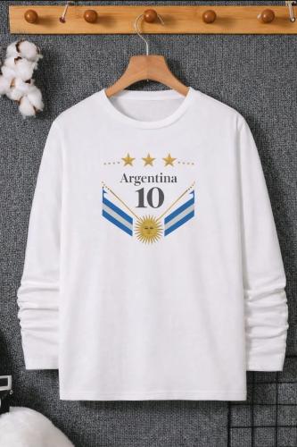 Camiseta M/l Tres Estrellas Argentina
