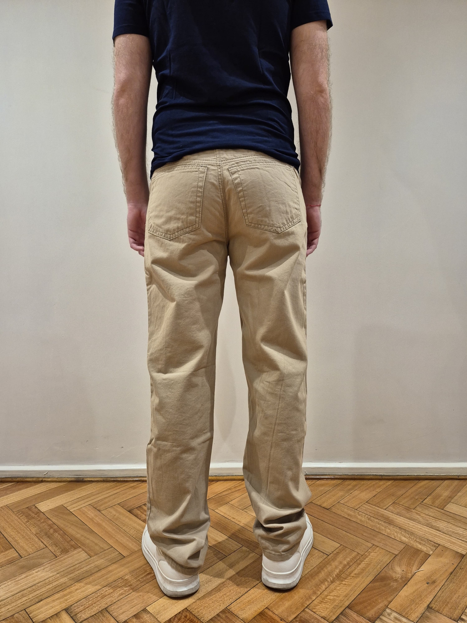 Pantalón de Gabardina Clasico Beige - Imagen 3