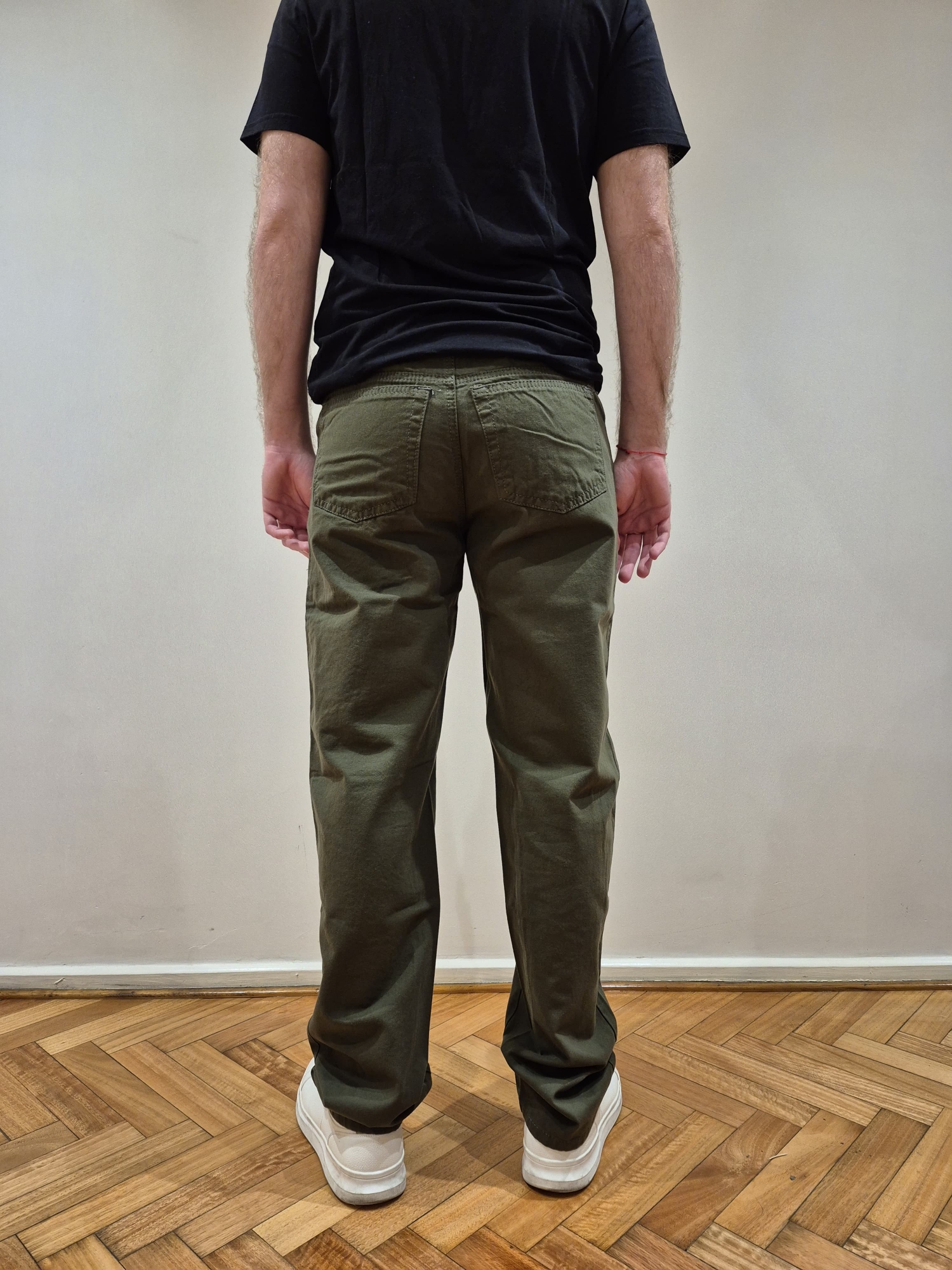 Pantalón de Gabardina Clásico Verde - Imagen 3