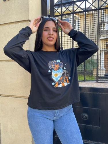 Remera Oversize Manga Larga Algodón Peinado