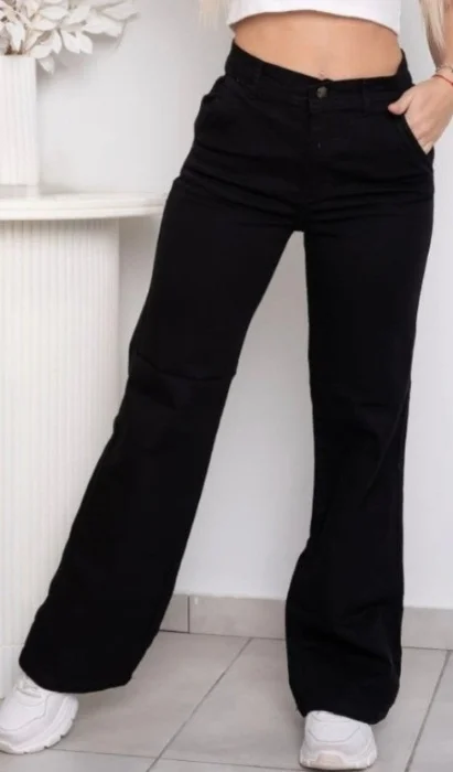 Wide Leg Elastizado Negro