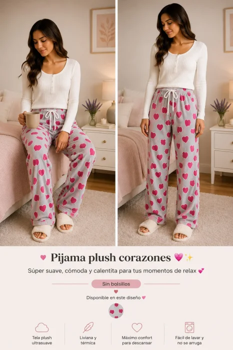 Pantalon Pijama de Plush Bifaz