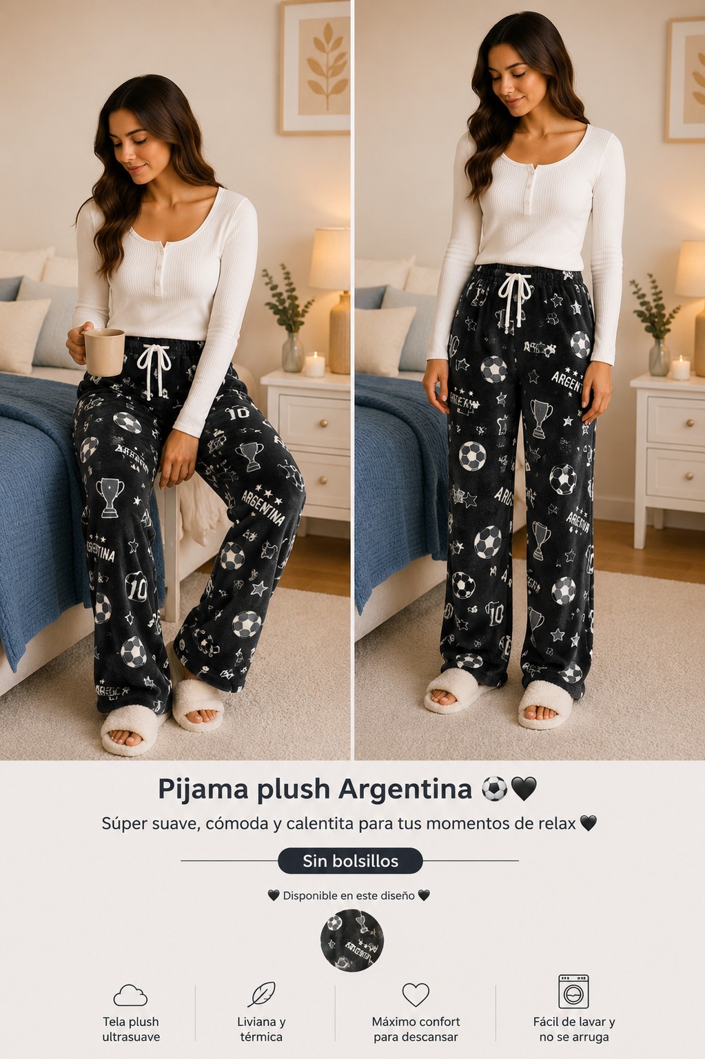 Pantalon Pijama de Plush Bifaz - Imagen 2