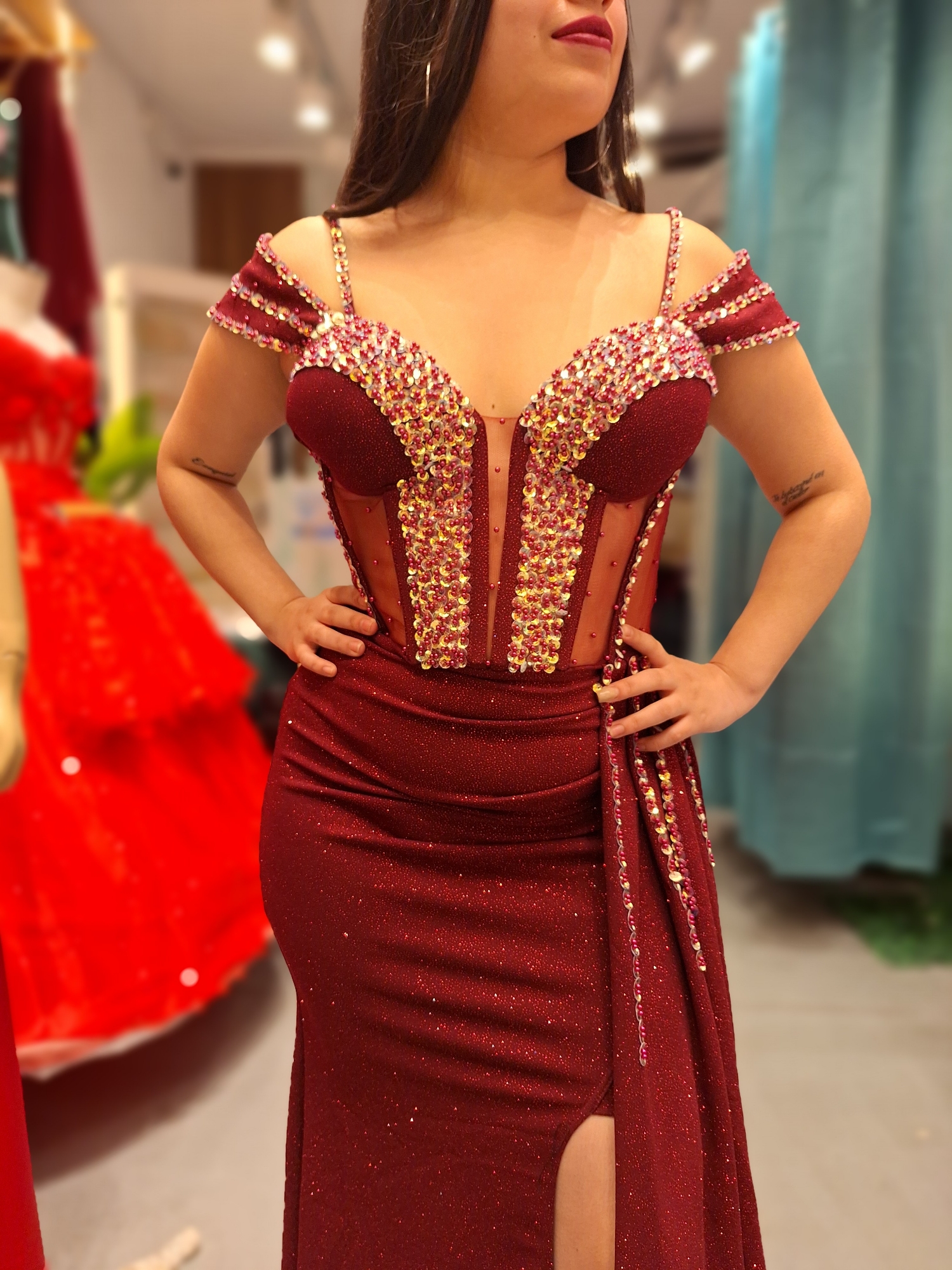 Vestido de Fiesta Importado - Yani Sirena - Imagen 2