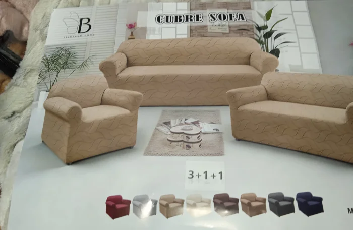 Combo Funda de Sillón 3 + 1 + 1 Cuerpo Elastizado y Texturizada